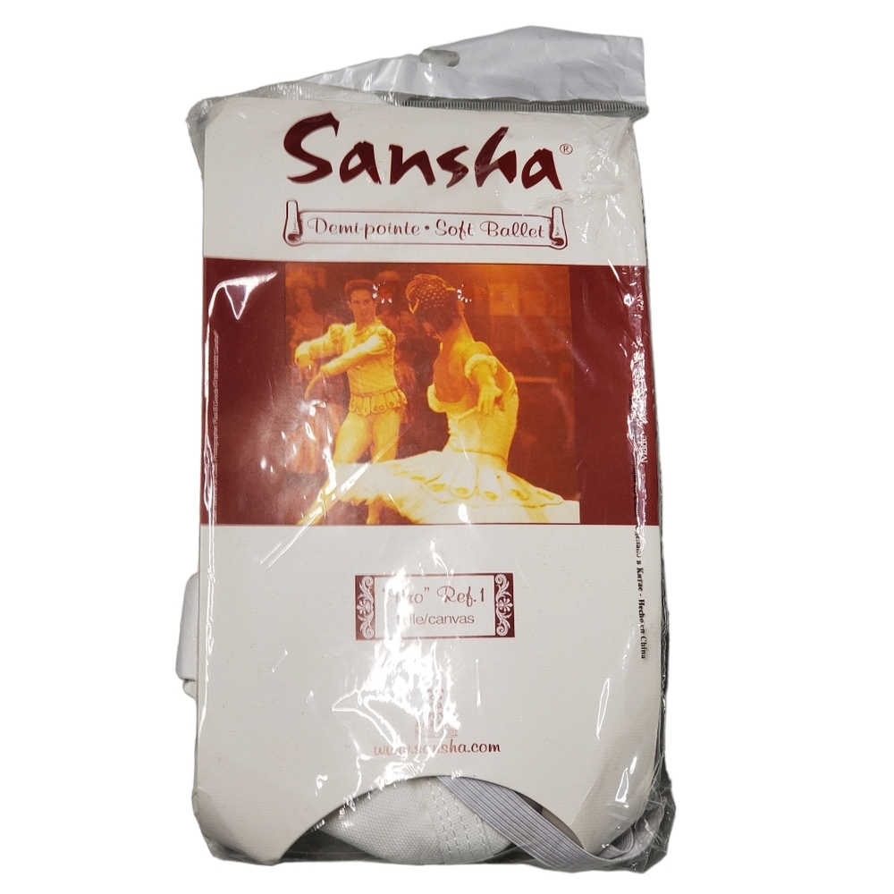 Sansha Pro White Ballet Slipper Shoes Size 9M